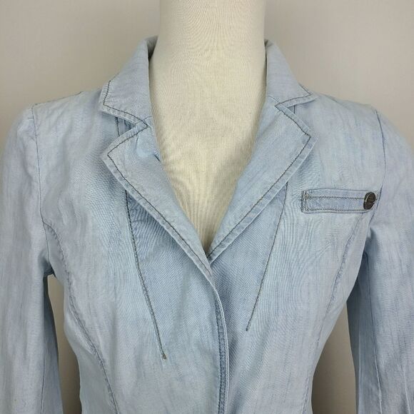 guess Light Wash Denim Jacket Blazer Small - Picture 3 of 16